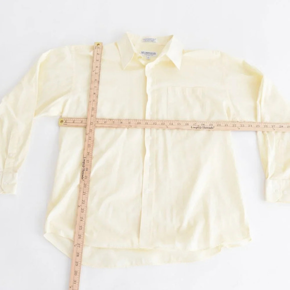 Givenchy Monsieur Yellow Cotton Blend Button Down  Dress Shirt Size 16 1/2 34/35 - Picture 3 of 10